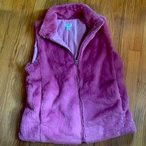 JCrew Pink Fur Vest